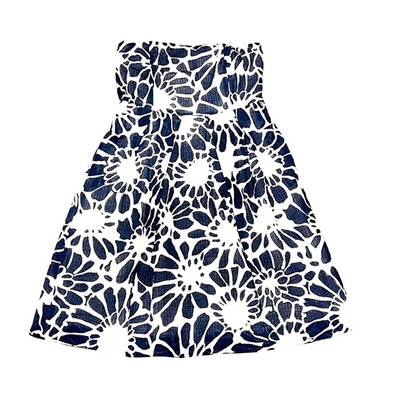 Dresses & Skirts - J. Crew Floral Strapless Dress in Navy and White Small